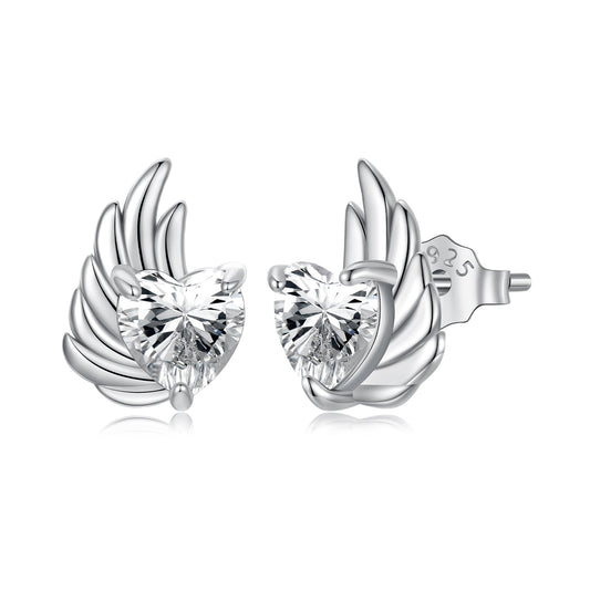 925 Sterling Silver Earrings with Pavé Setting CZ in Oxidized Silver - 1.0*0.7cm