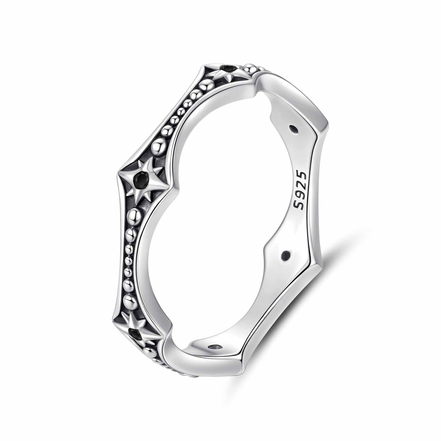 925 Sterling Silver Ring with Pavé Setting CZ, Size 6.0