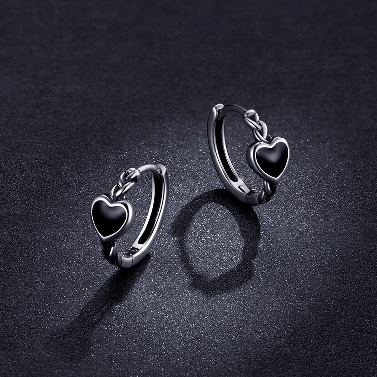 925 Sterling Silver Oxidized Enamel Earrings for Women - 1.2*0.5 cm