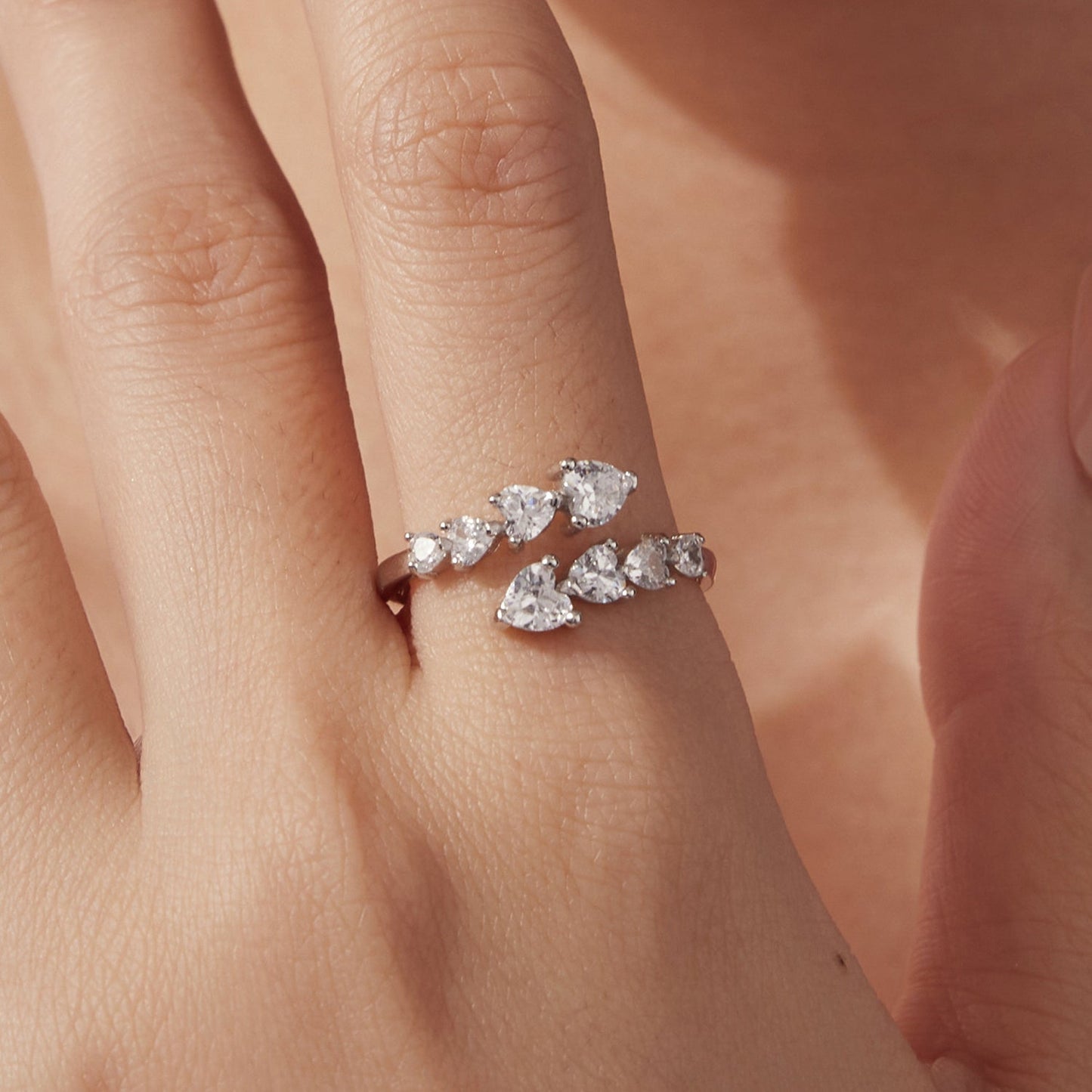 925 Sterling Silver White Gold Plated Pavé Setting Rings for Women