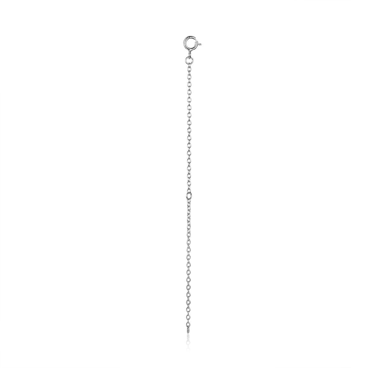 925 Sterling Silver + Plated Platinum 10cm Extension Chain Necklace