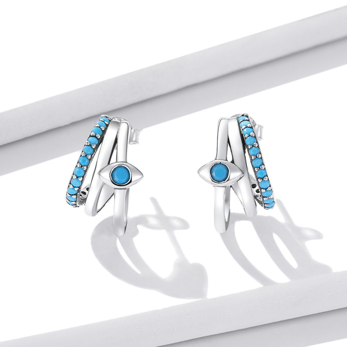 925 Sterling Silver High Quality Turquoise Earrings
