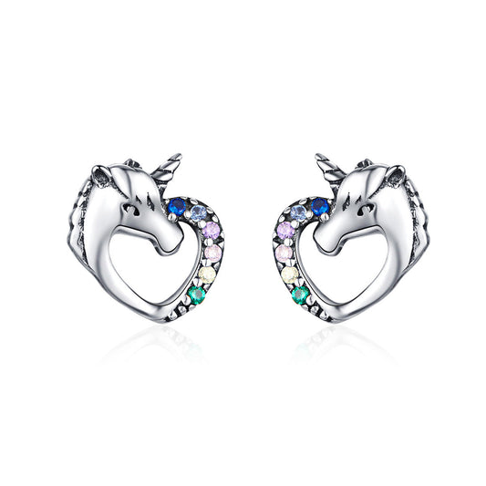 925 Sterling Silver Earrings with Oxidized Finish and Pavé Setting