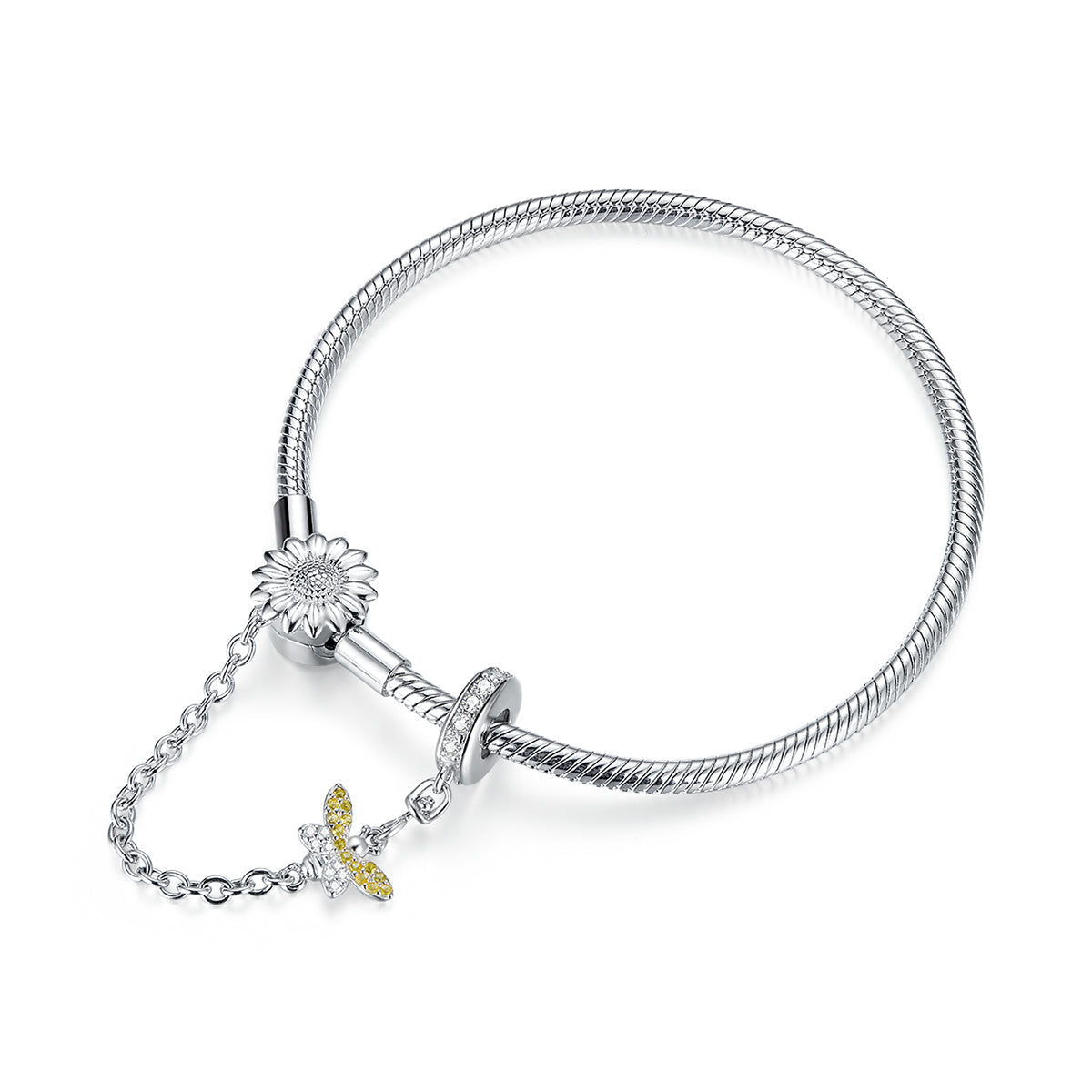 925 Sterling Silver Adjustable Length 17cm Bracelet for Women