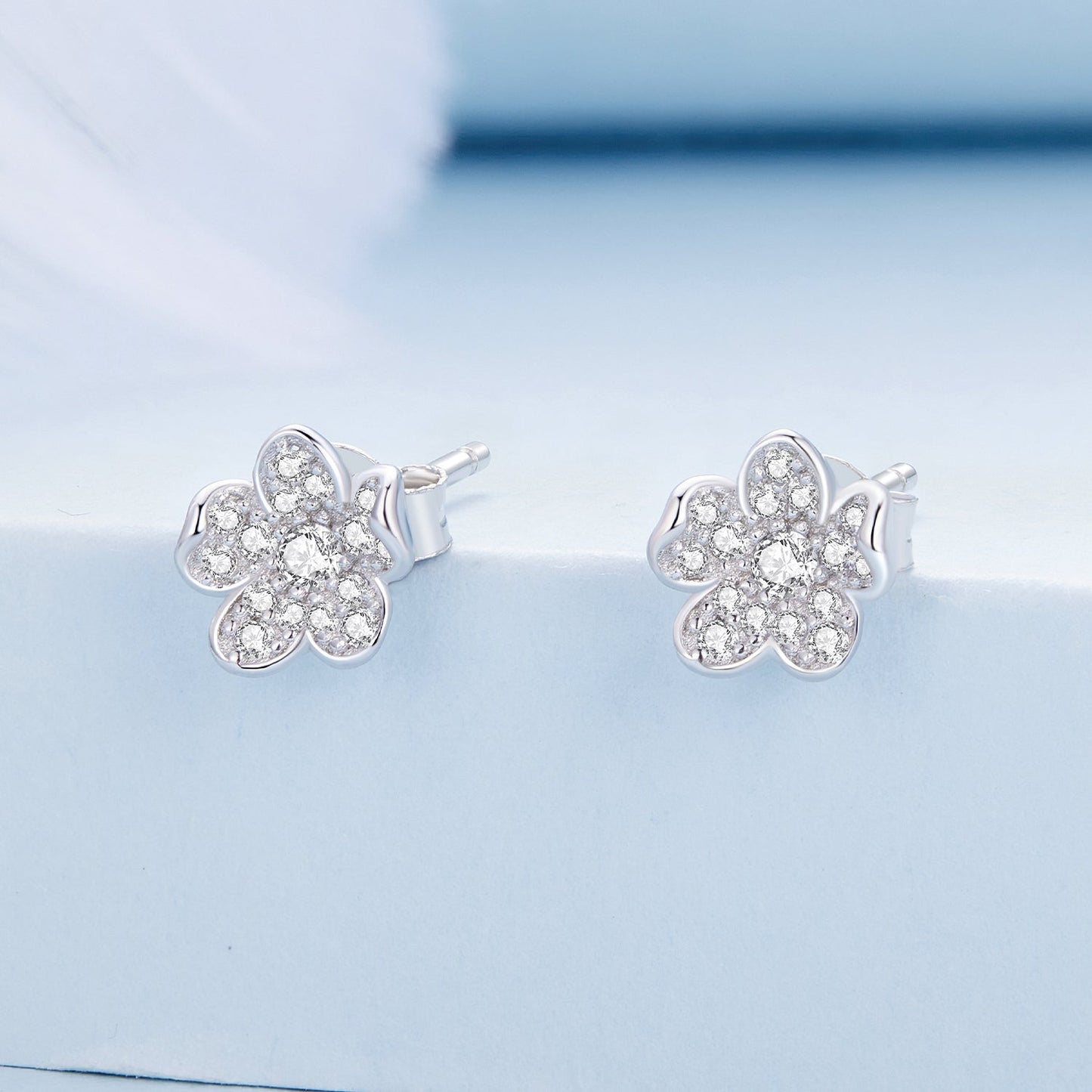 S925 Sterling Silver Pavé Setting CZ Earrings