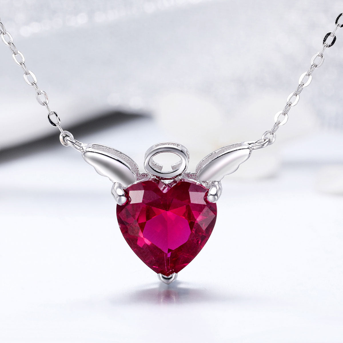 925 Sterling Silver Adjustable Necklace 37-45cm with 1.4*2cm Pendant for Women
