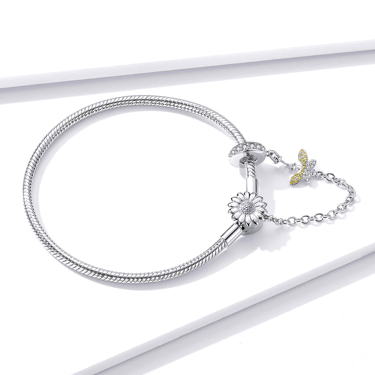 925 Sterling Silver Adjustable Length 17cm Bracelet for Women