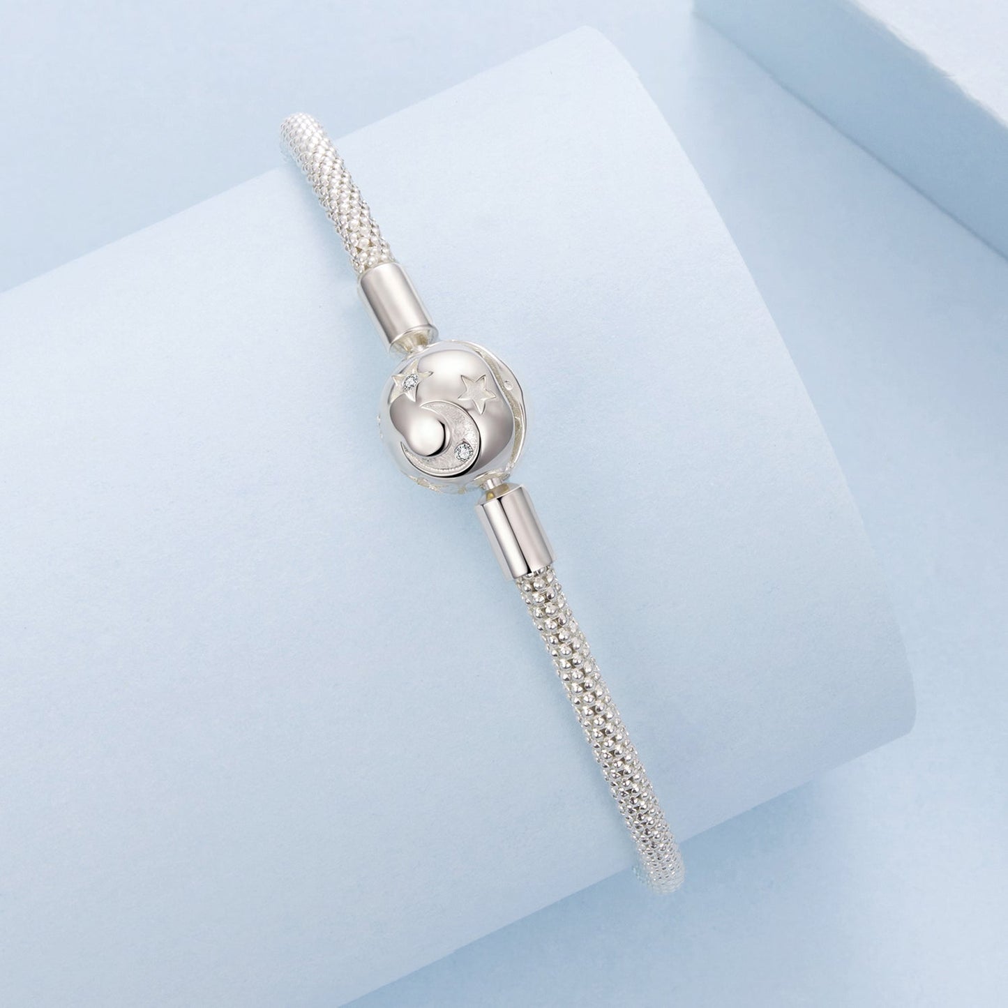925 Sterling Silver CZ Pavé Setting Bracelet, Size 17.0 for Women