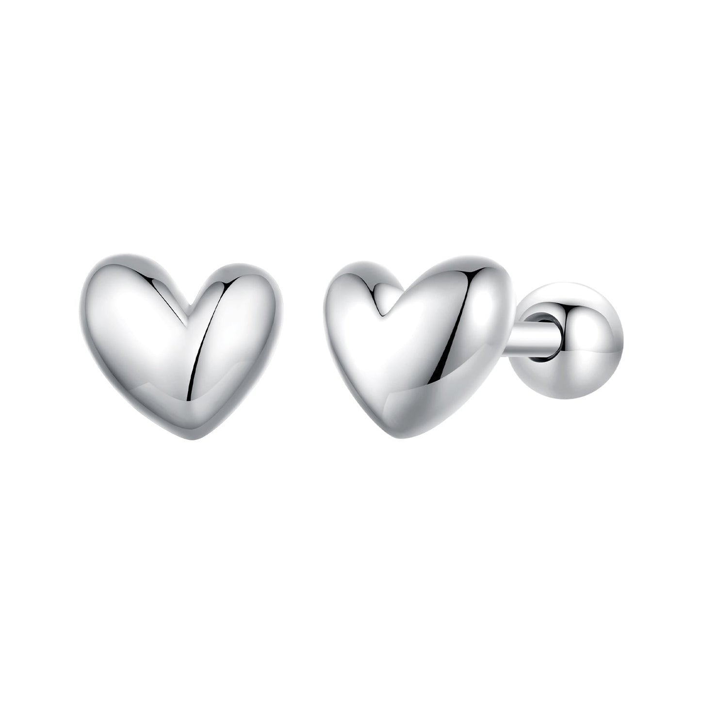 925 Sterling Silver Plated Platinum 5mm Earrings for Women