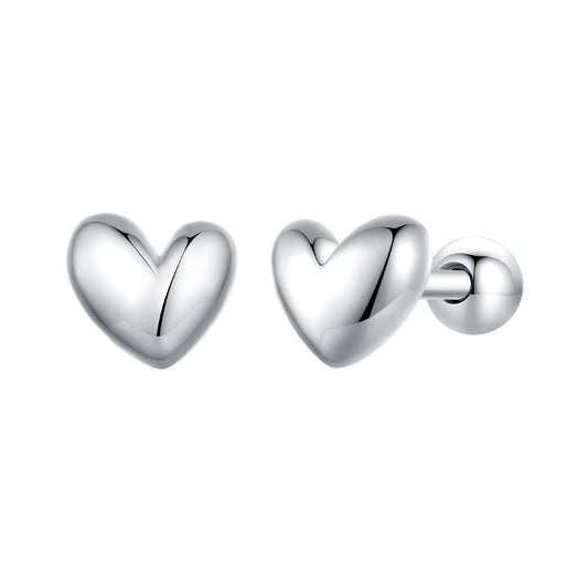 925 Sterling Silver Plated Platinum 5mm Earrings for Women