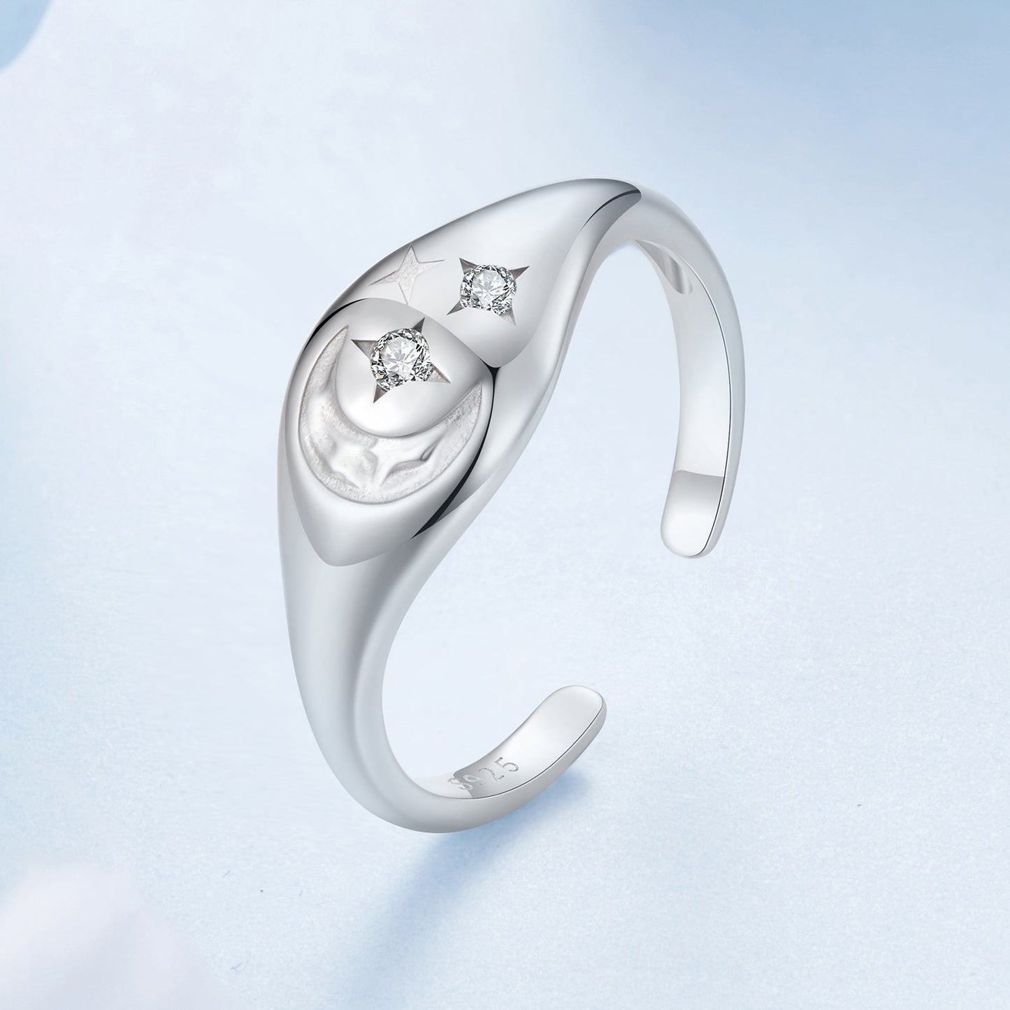 925 Sterling Silver Pavé White Gold Plated CZ Rings - Width 0.2-0.8cm