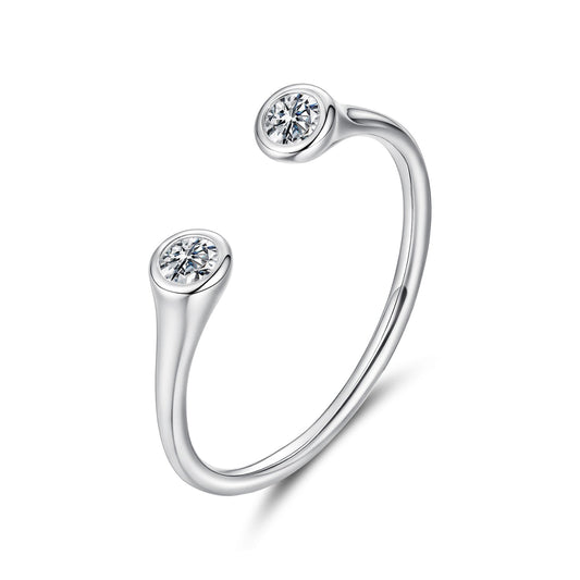 925 Sterling Silver Moissanite Ring Size E