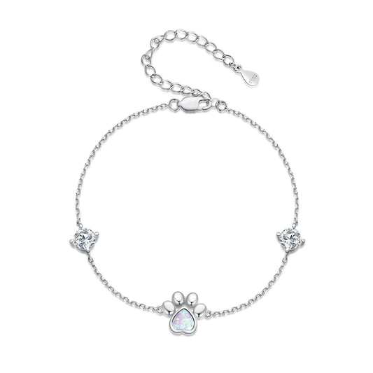 925 Sterling Silver Translucent Opal Bracelets for Women