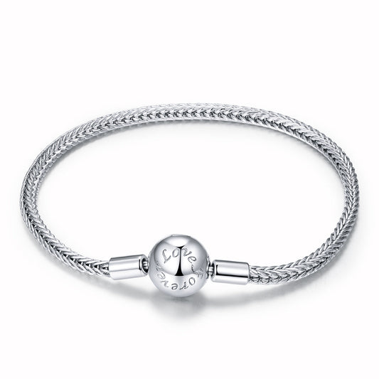 925 Sterling Silver Plated Platinum 17cm Bracelet for Men
