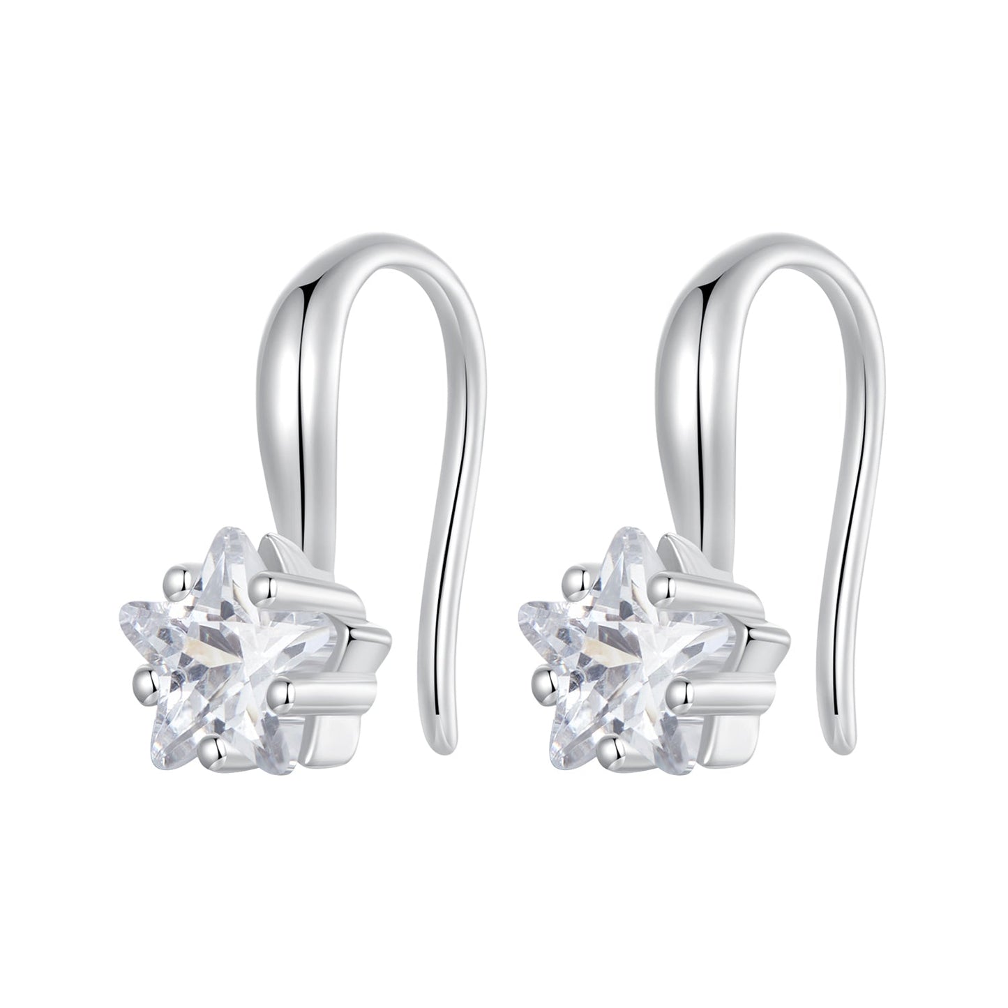 925 Sterling Silver Earrings with Pave Setting CZ 12*5mm for Women