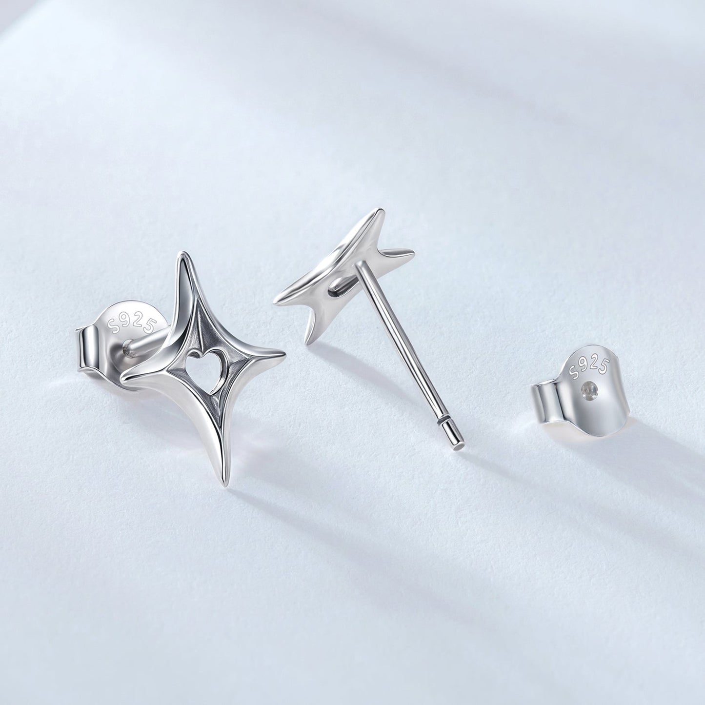 925 Sterling Silver Earrings 1.2x0.9cm