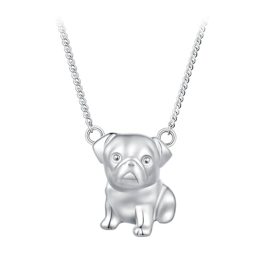 925 Sterling Silver Plated Platinum Necklace with 13x12mm Pendant for Women