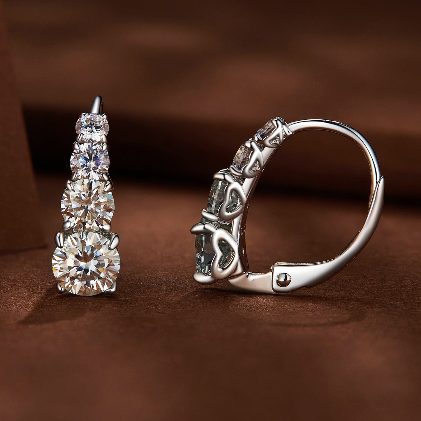 S925 Sterling Silver 0.50 Carat Moissanite Earrings for Women