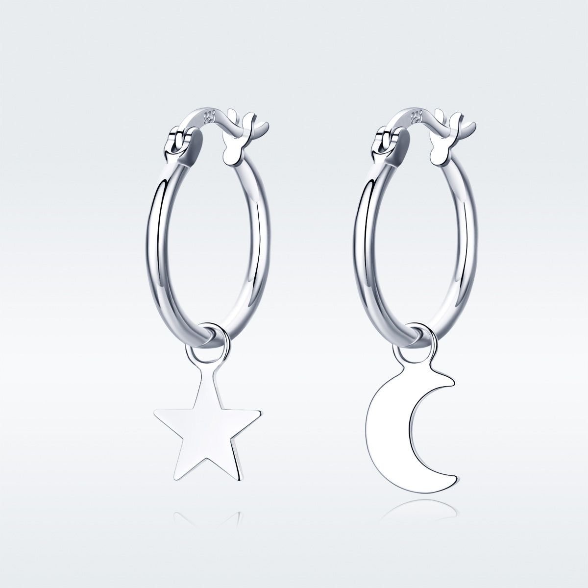 925 Sterling Silver Earrings 2.6x0.7cm for Women