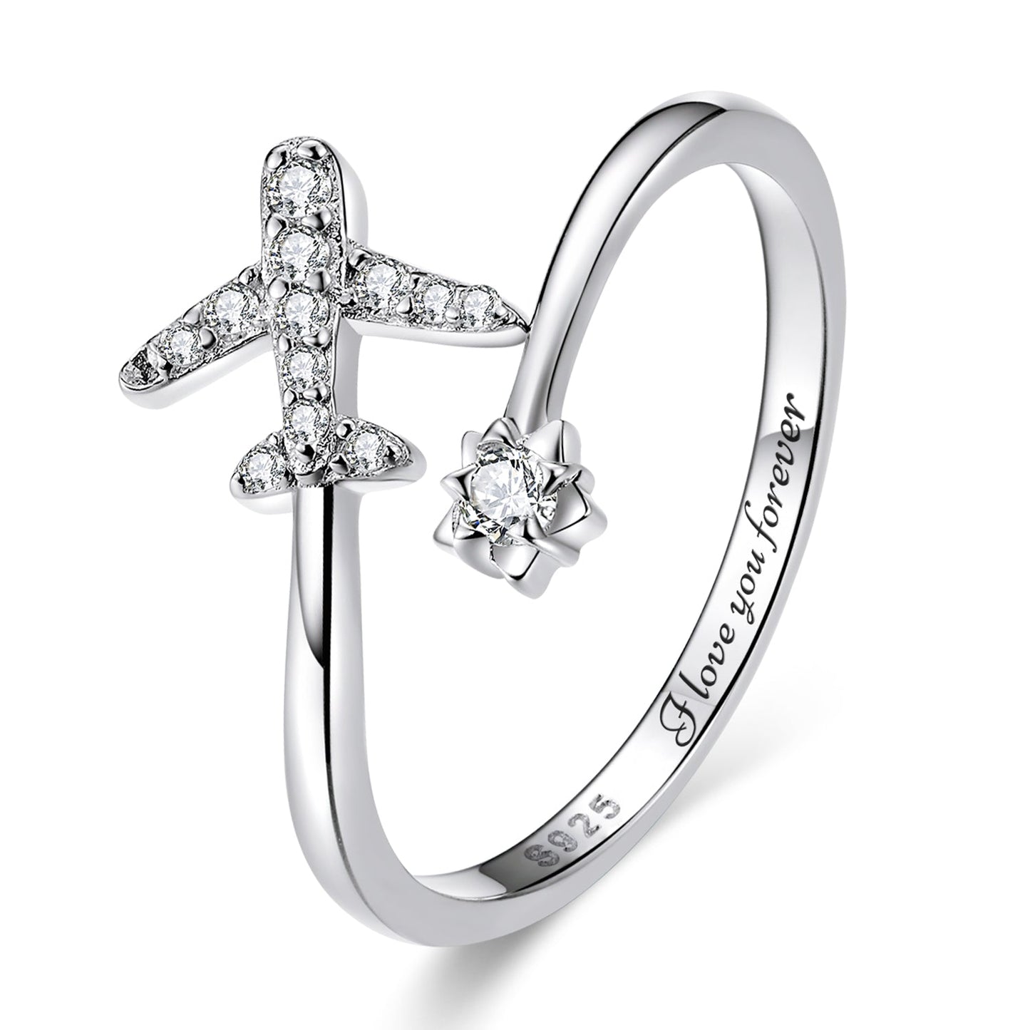 925 Sterling Silver Ring with Pavé Setting CZ in Size nan for Women