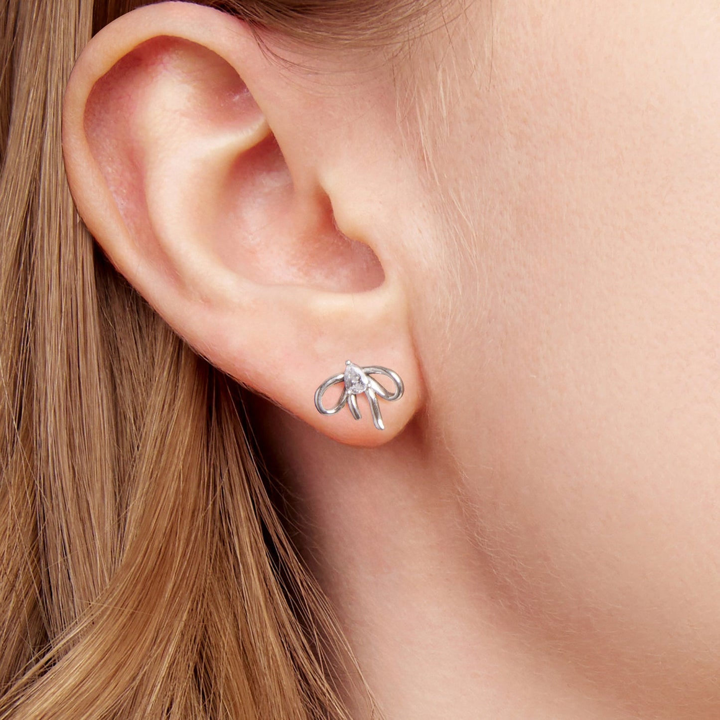 925 Sterling Silver Earrings with Pavé Setting & Oxidized Finish