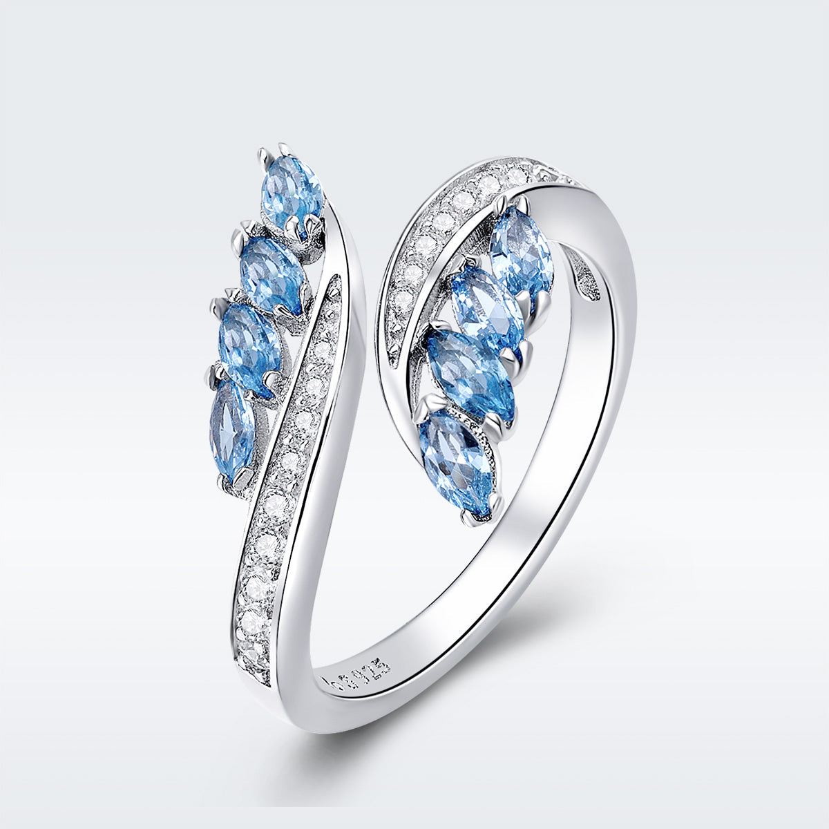 925 Sterling Silver Plated Platinum Pavé CZ Ring for Women