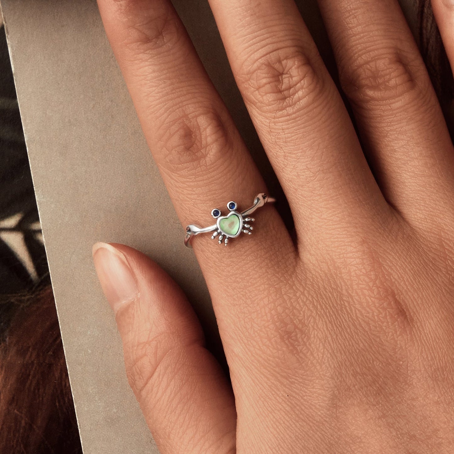 925 Sterling Silver Moonstone and Synthetic Spinel Ring for Women