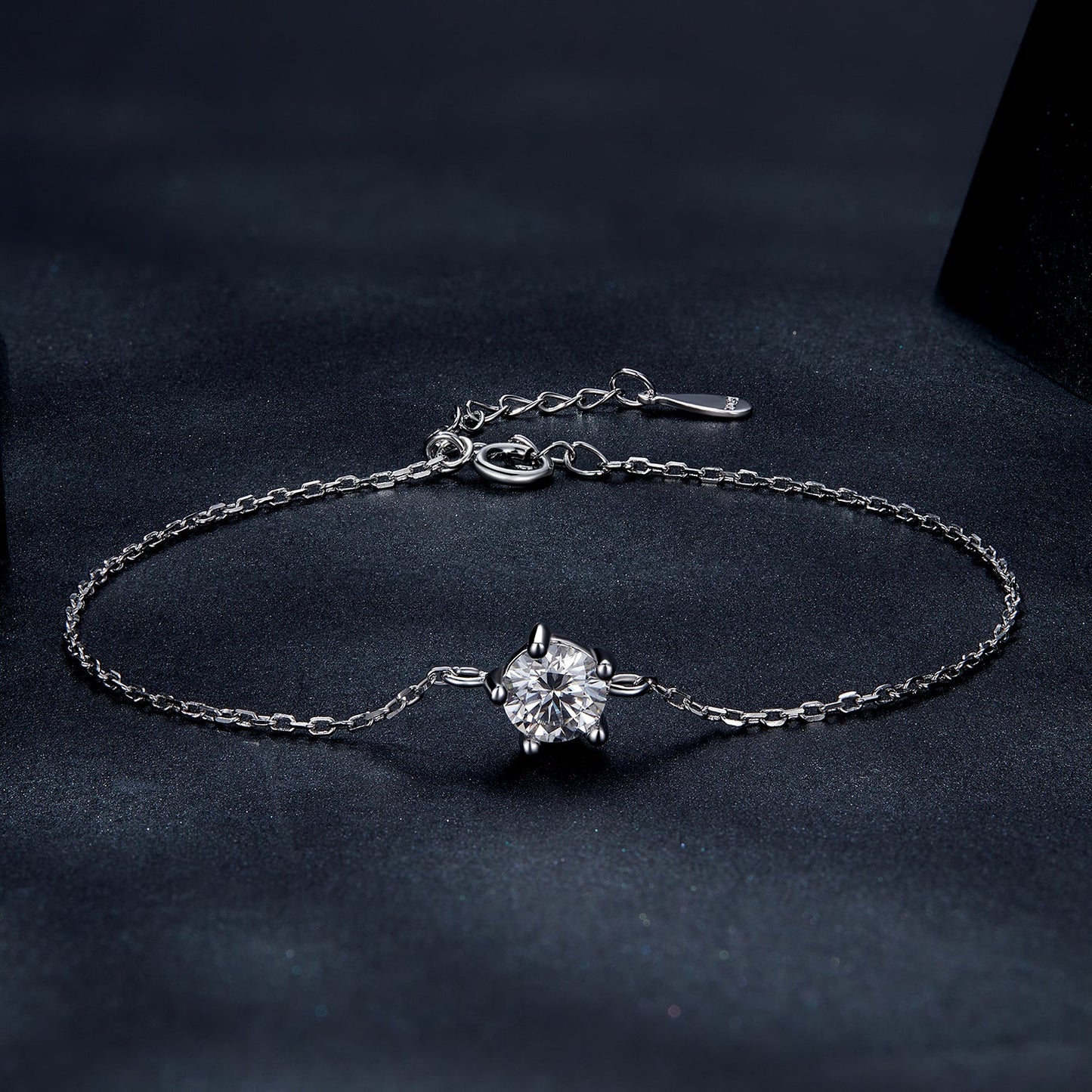 S925 Sterling Silver Moissanite Bracelet 15+3cm for Women