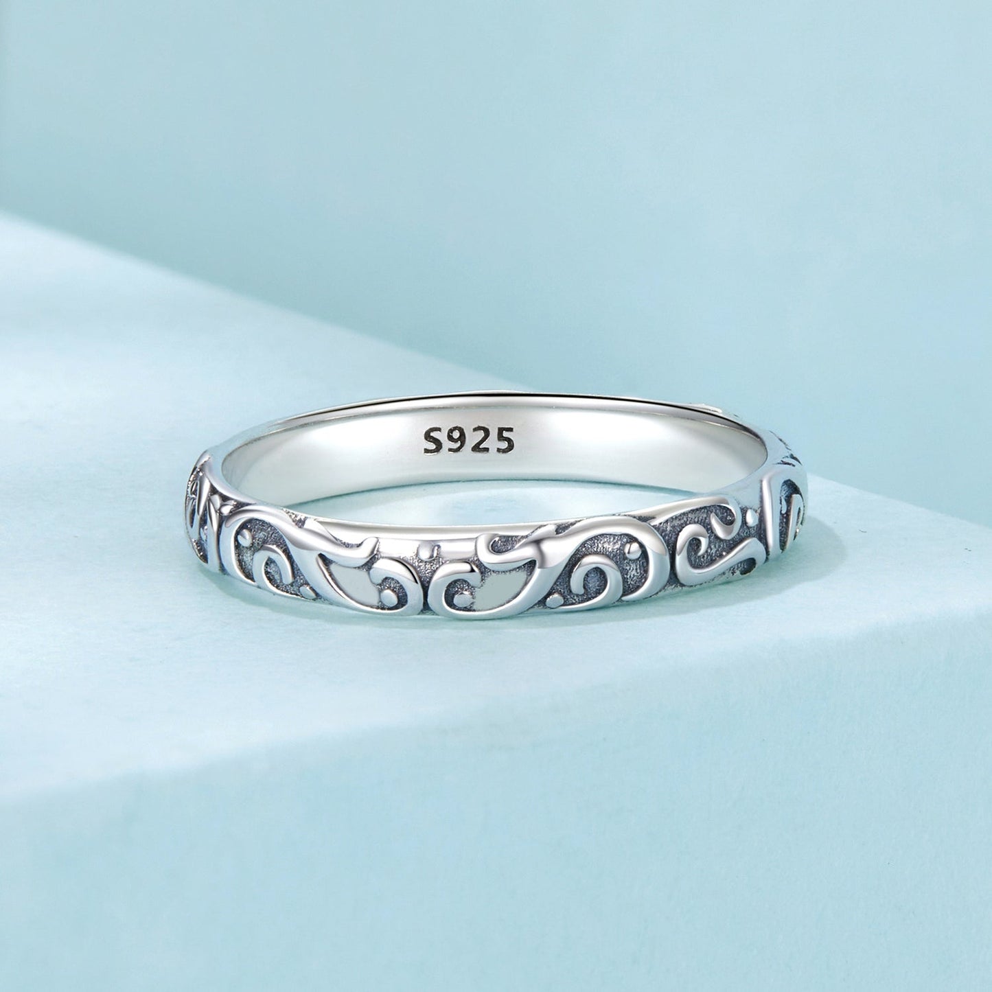 925 Sterling Silver Oxidized 2.8mm Band Ring Size 6.0 for Women