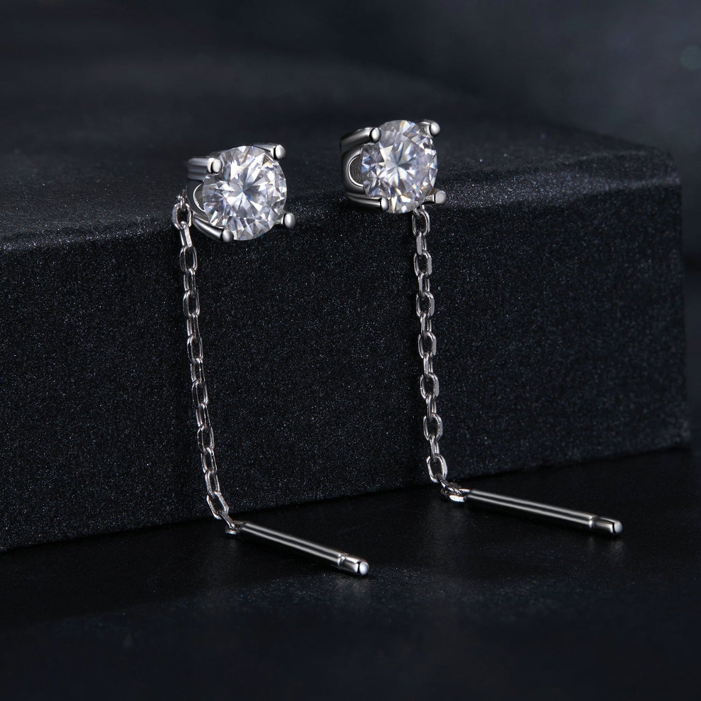 925 Sterling Silver 4.0 Carat Moissanite Earrings for Women