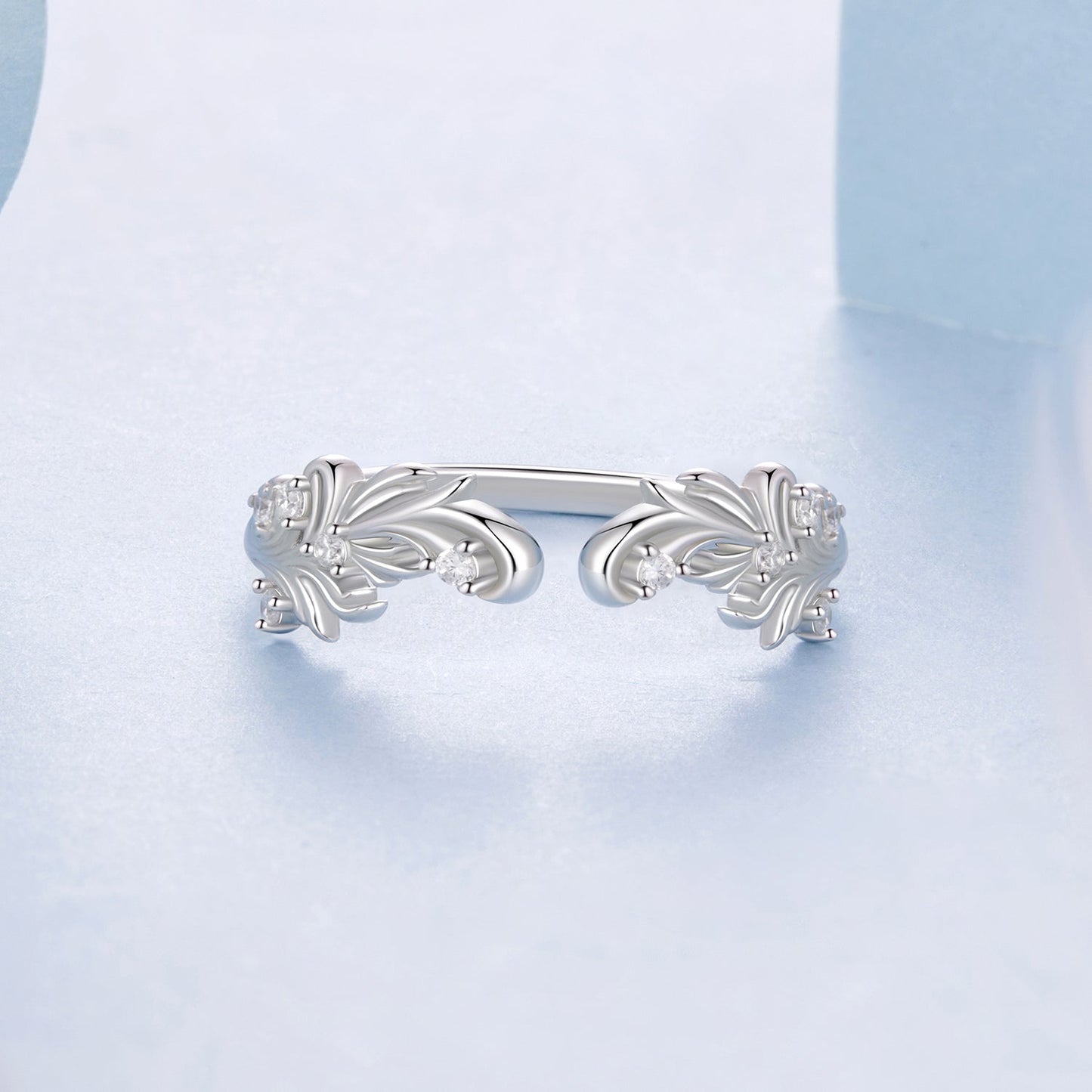 925 Sterling Silver White Gold Plated Ring with Pavé Setting CZ for Women