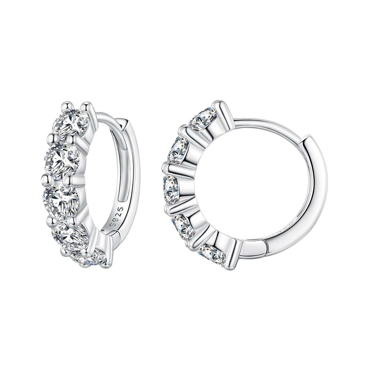 925 Sterling Silver 0.20 Carat Moissanite Earrings for Women
