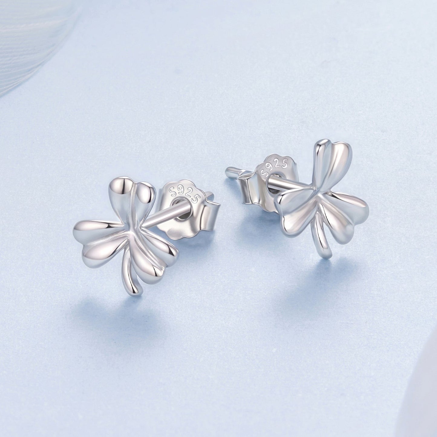 925 Sterling Silver White Gold Plated 0.7cm Earrings for Women