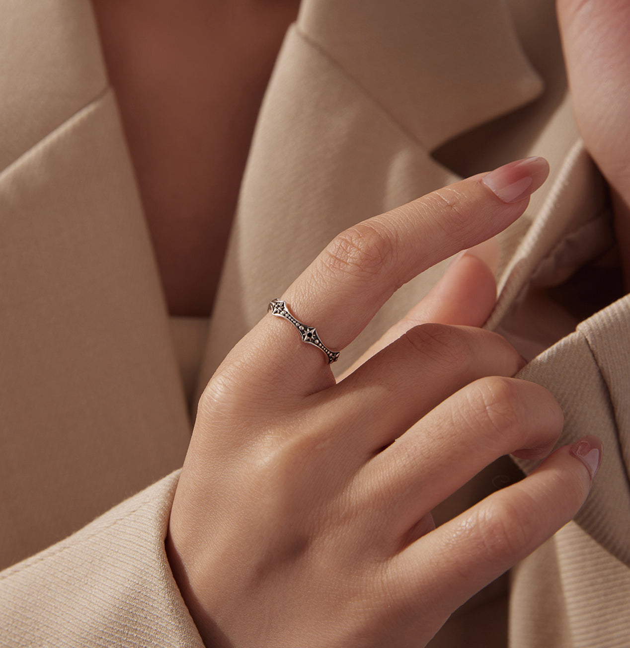 925 Sterling Silver Ring with Pavé Setting CZ, Size 6.0