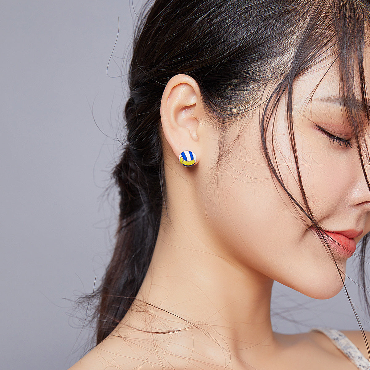 925 Sterling Silver Oxidized Enamel Earrings for Women