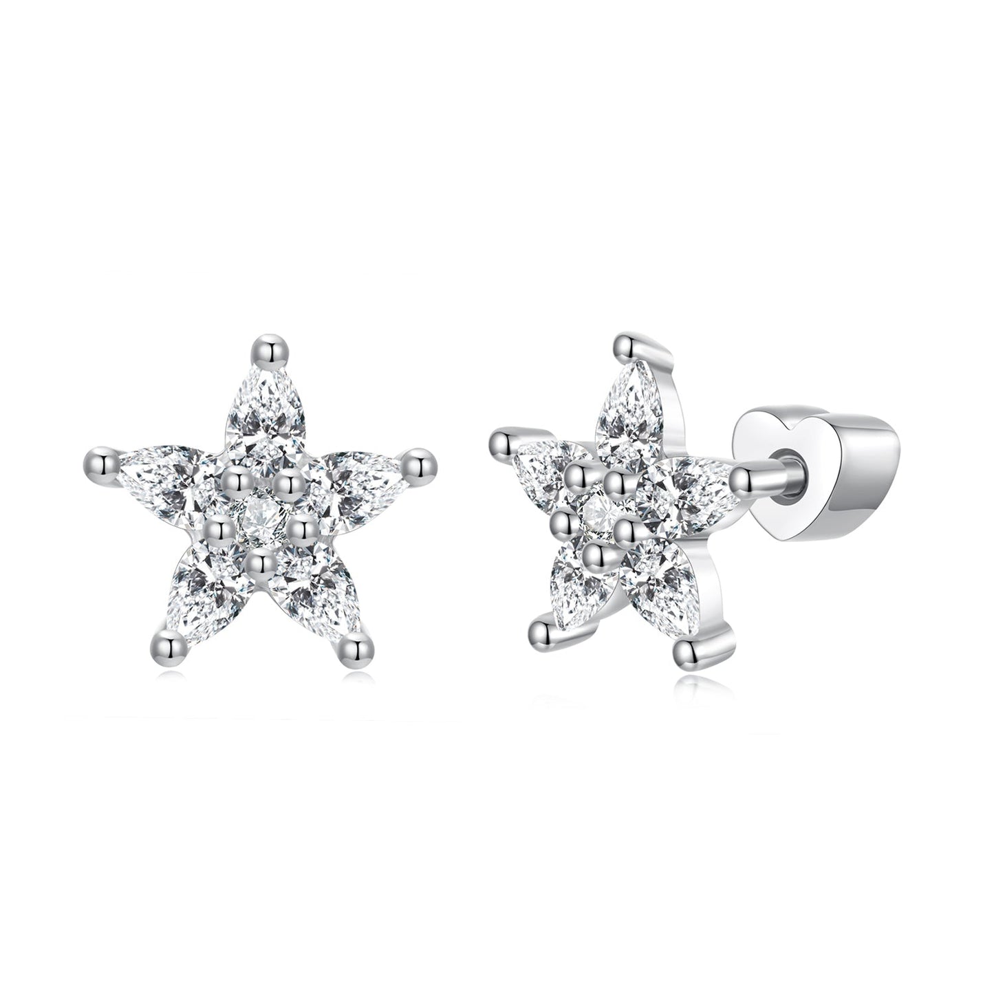 925 Sterling Silver Earrings with Pavé CZ Setting