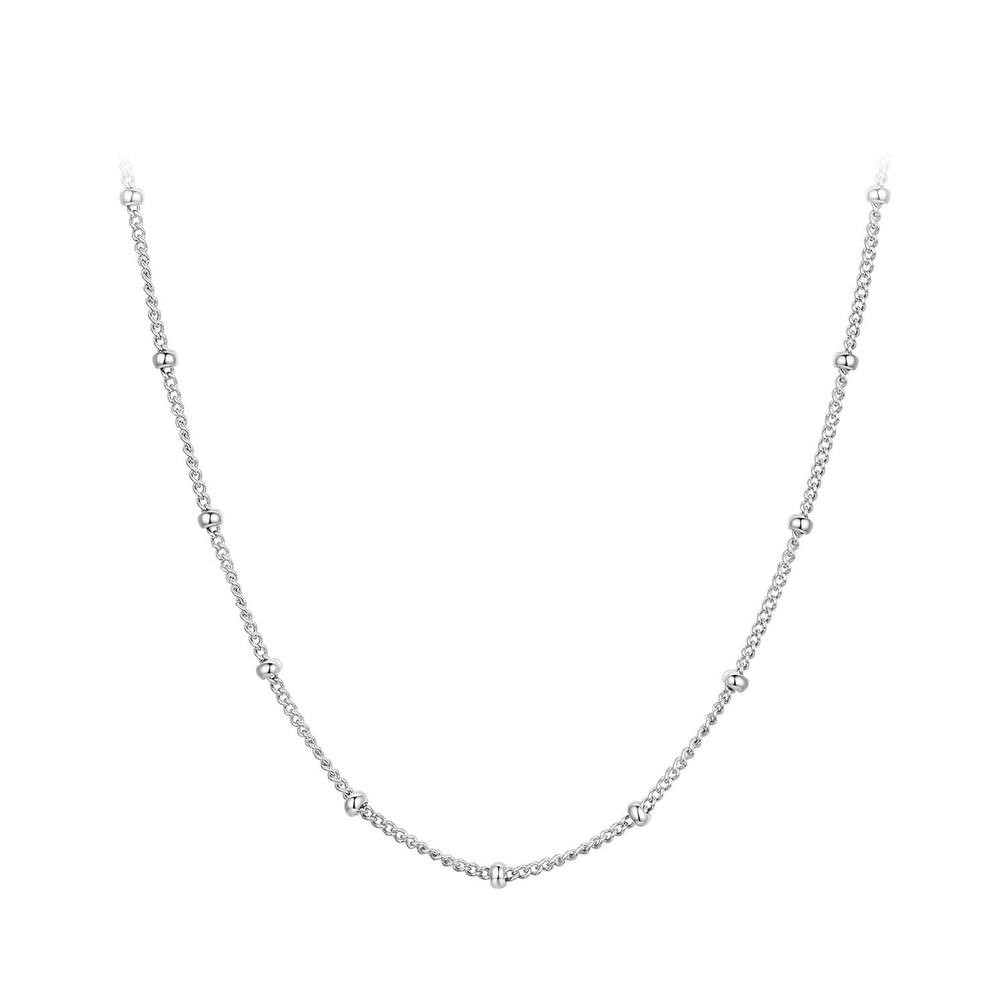 925 Sterling Silver Plated Platinum 45cm Necklace for Women