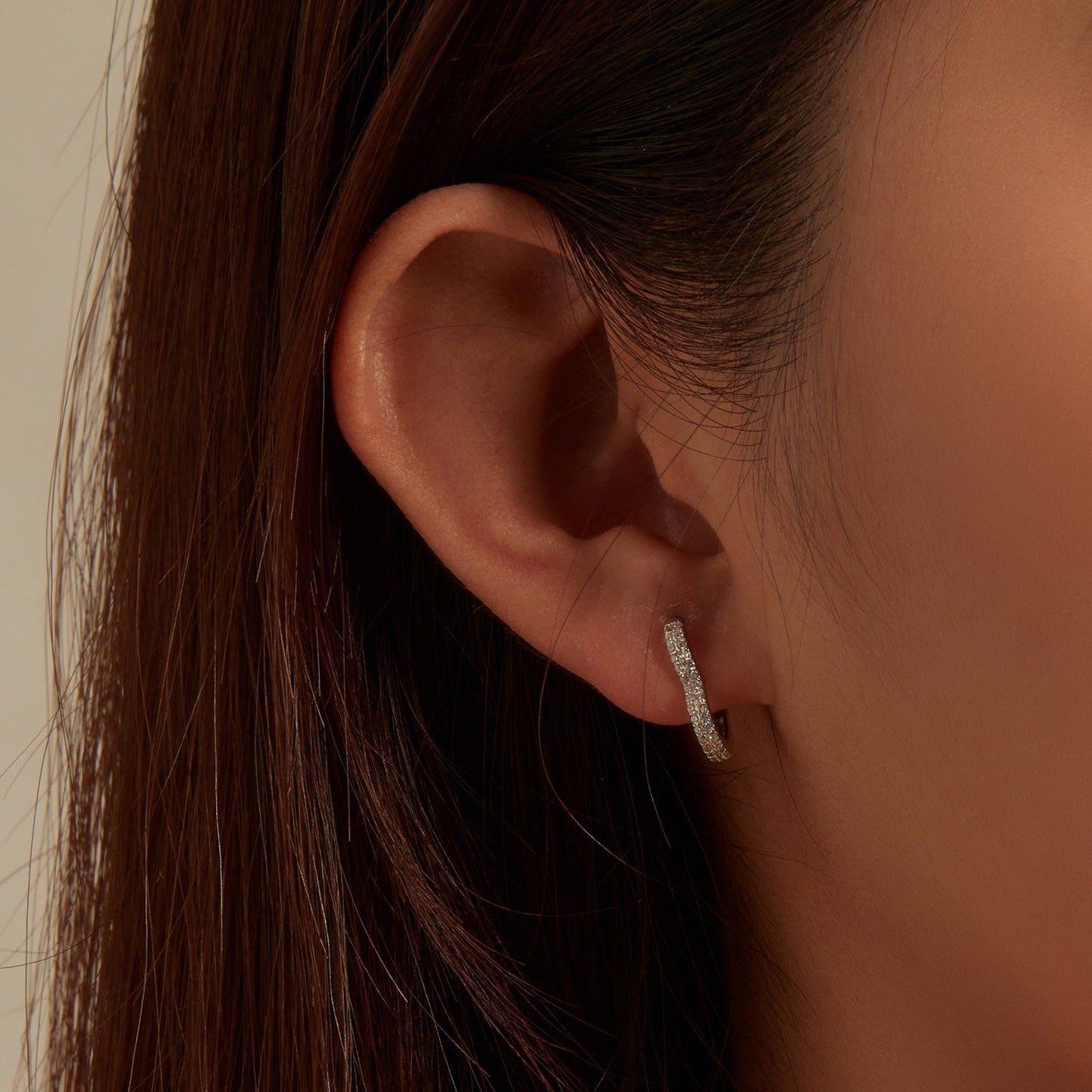 925 Sterling Silver Earrings with Cubic Zirconia in Platinum Finish