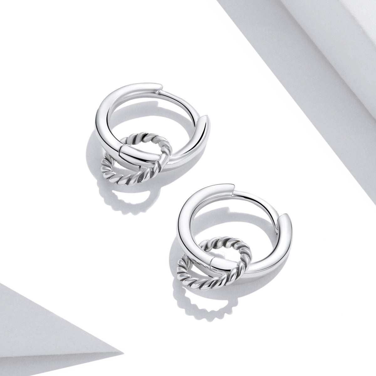 925 Sterling Silver & Oxidized Silver Earrings for Women