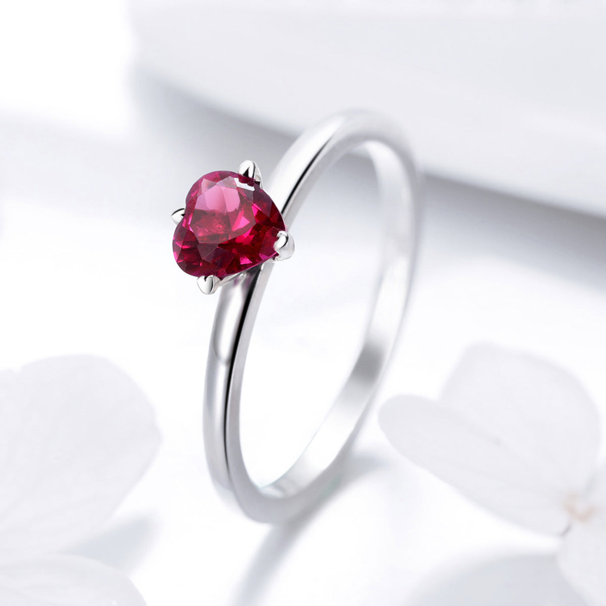 925 Sterling Silver Plated Platinum CZ Ring Size 6 for Women