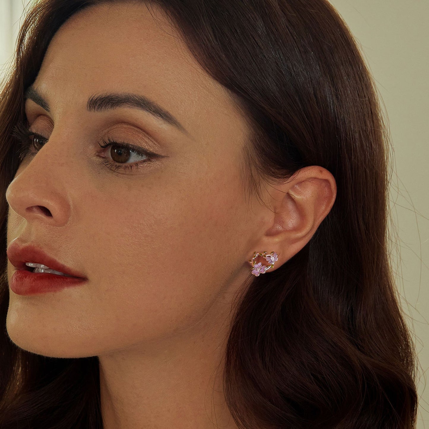 925 Sterling Silver Enamel CZ Plated Earrings