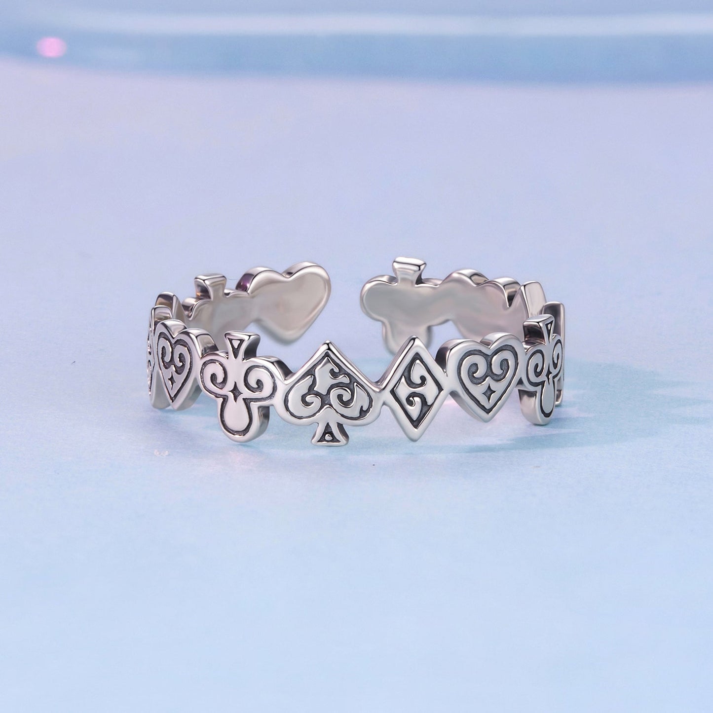 925 Sterling Silver Oxidized Silver 0.5cm Ring