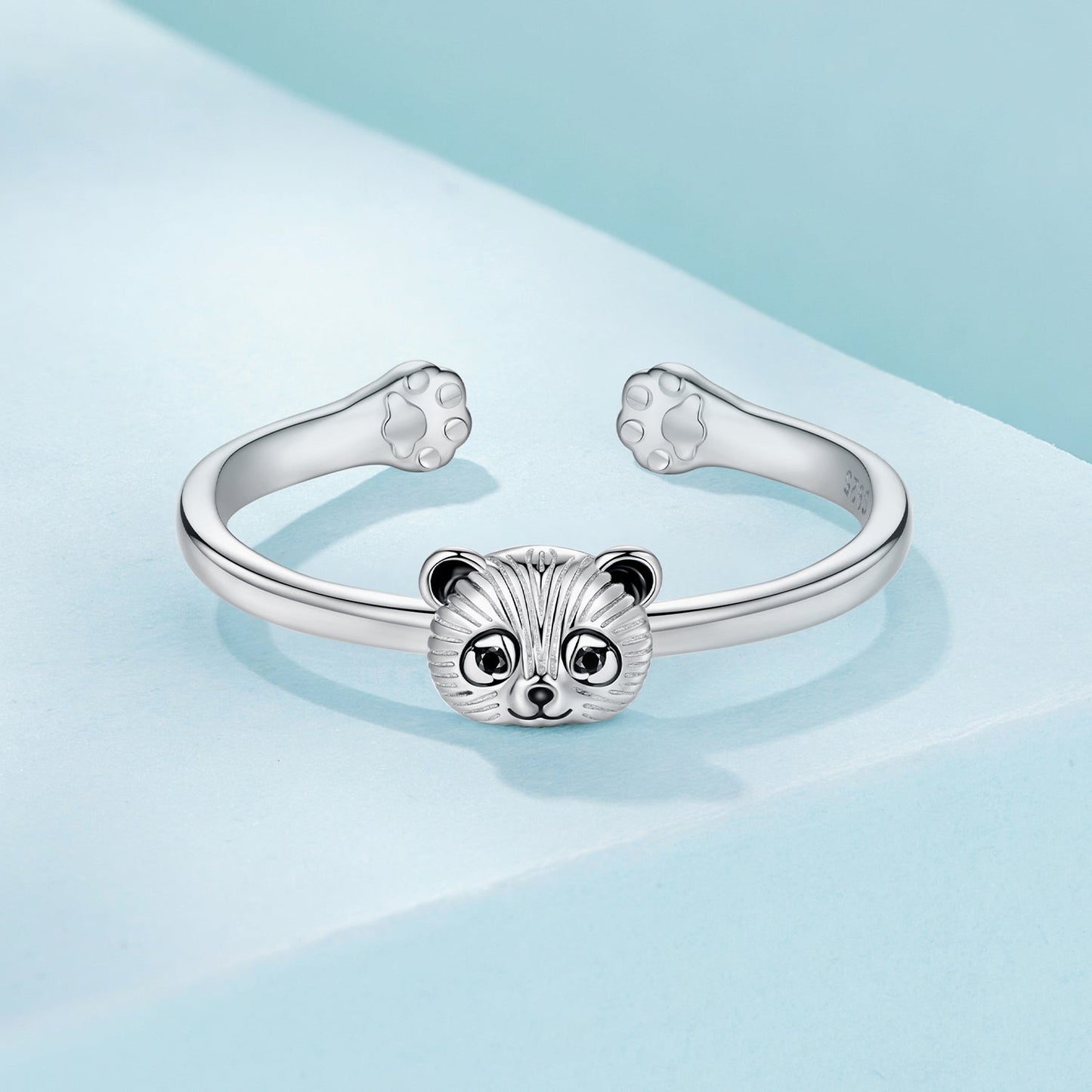 925 Sterling Silver White Gold Plated Enamel Ring for Women