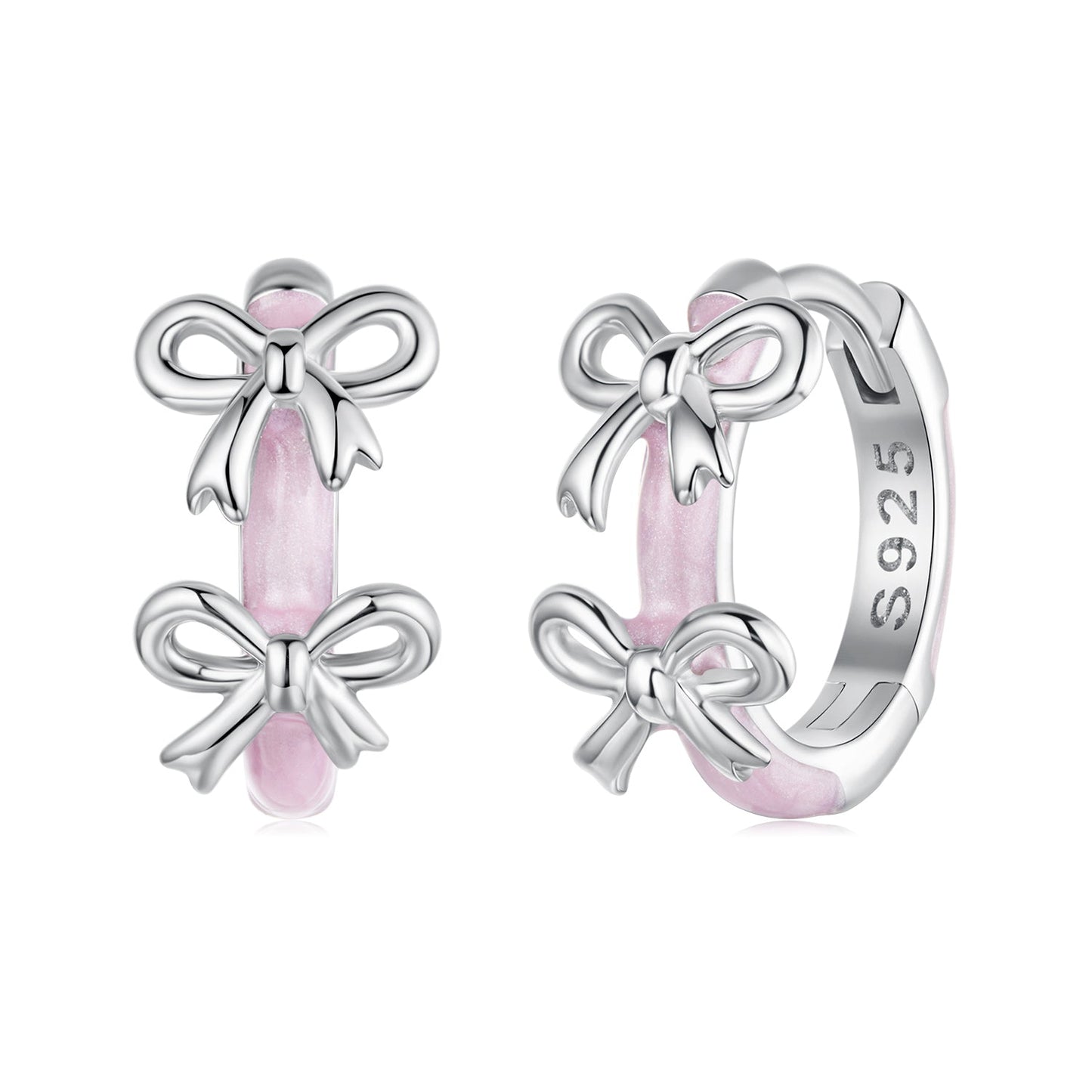 925 Sterling Silver Enamel White Gold Plated Earrings for Women