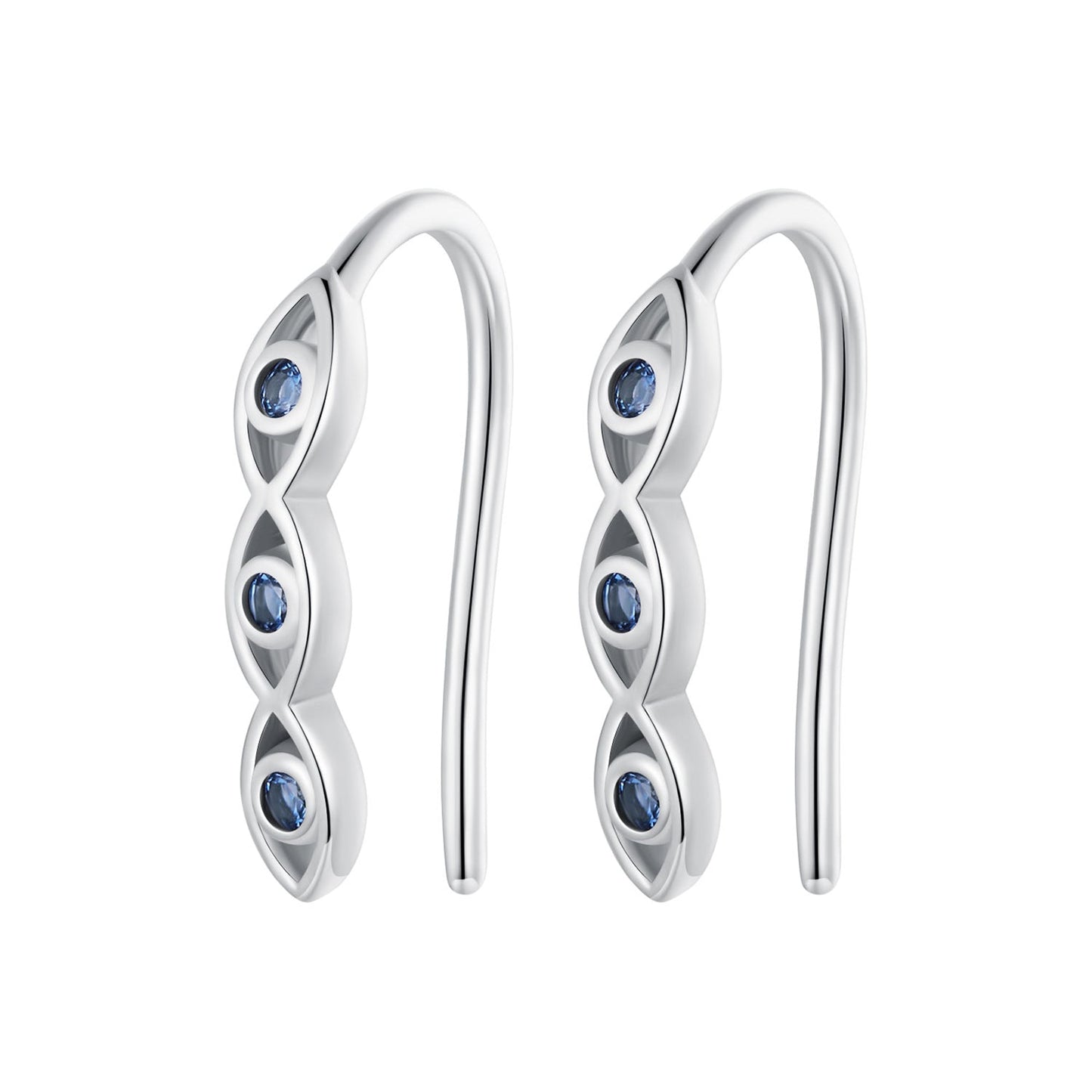 925 Sterling Silver CZ Pavé Earrings 13*2mm for Women