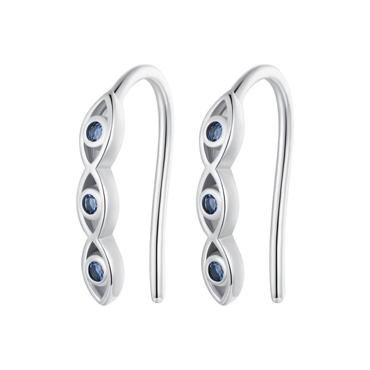 925 Sterling Silver CZ Pavé Earrings 13*2mm for Women