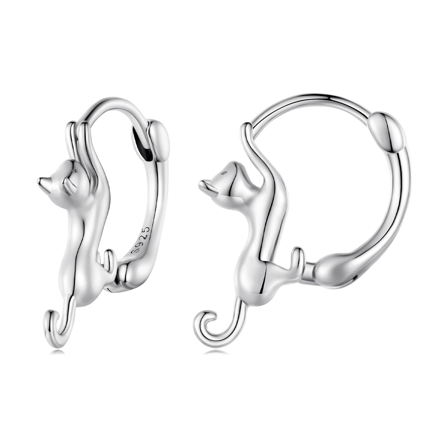 925 Sterling Silver Plated Gold Earrings Size 1.8cm for Women