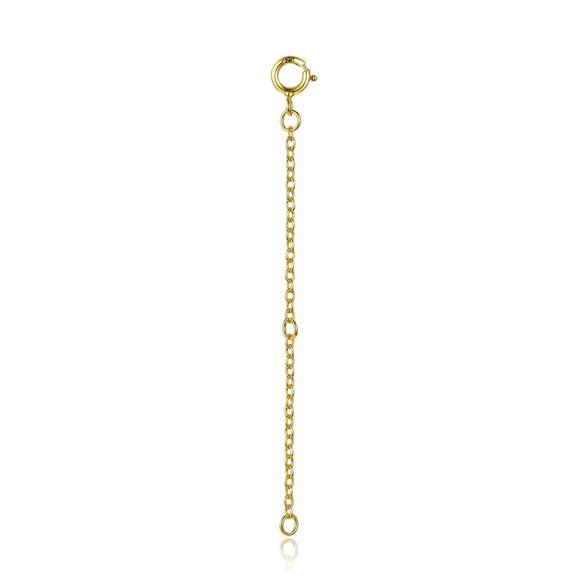 925 Sterling Silver + Plated Platinum 10cm Extension Chain Necklace