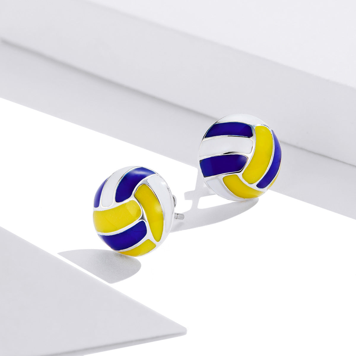 925 Sterling Silver Oxidized Enamel Earrings for Women