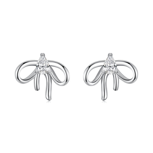 925 Sterling Silver Earrings with Pavé Setting & Oxidized Finish